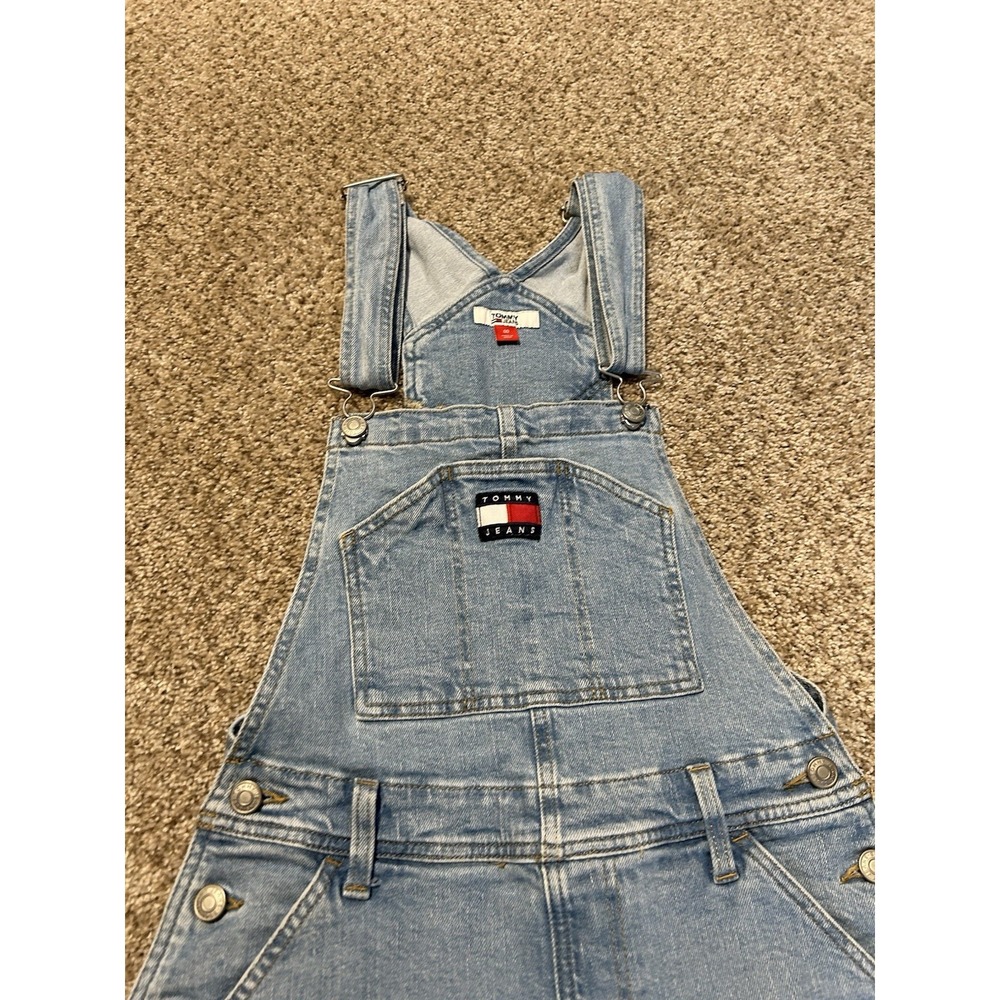 Tommy Hilfiger Light Blue Denim Short Overalls - Picture 5 of 12